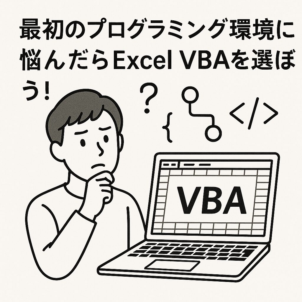 最初のプログラミング環境に悩んだらExcdl VBAプログラミング