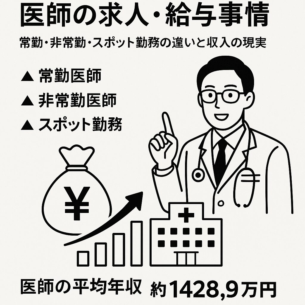 医師の求人・給与事情｜常勤・非常勤・スポット勤務の違いと収入の現実
