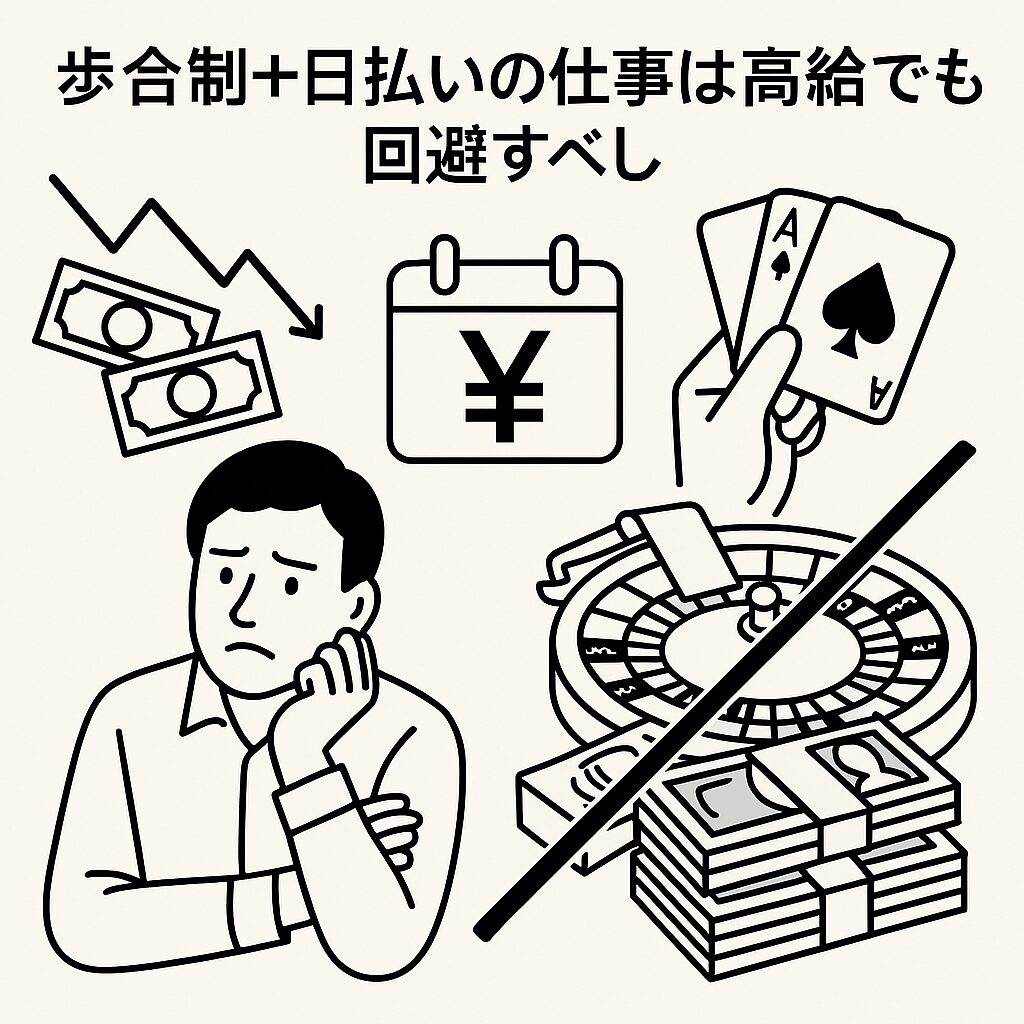 歩合制+日払いの仕事は高給でも回避すべし
