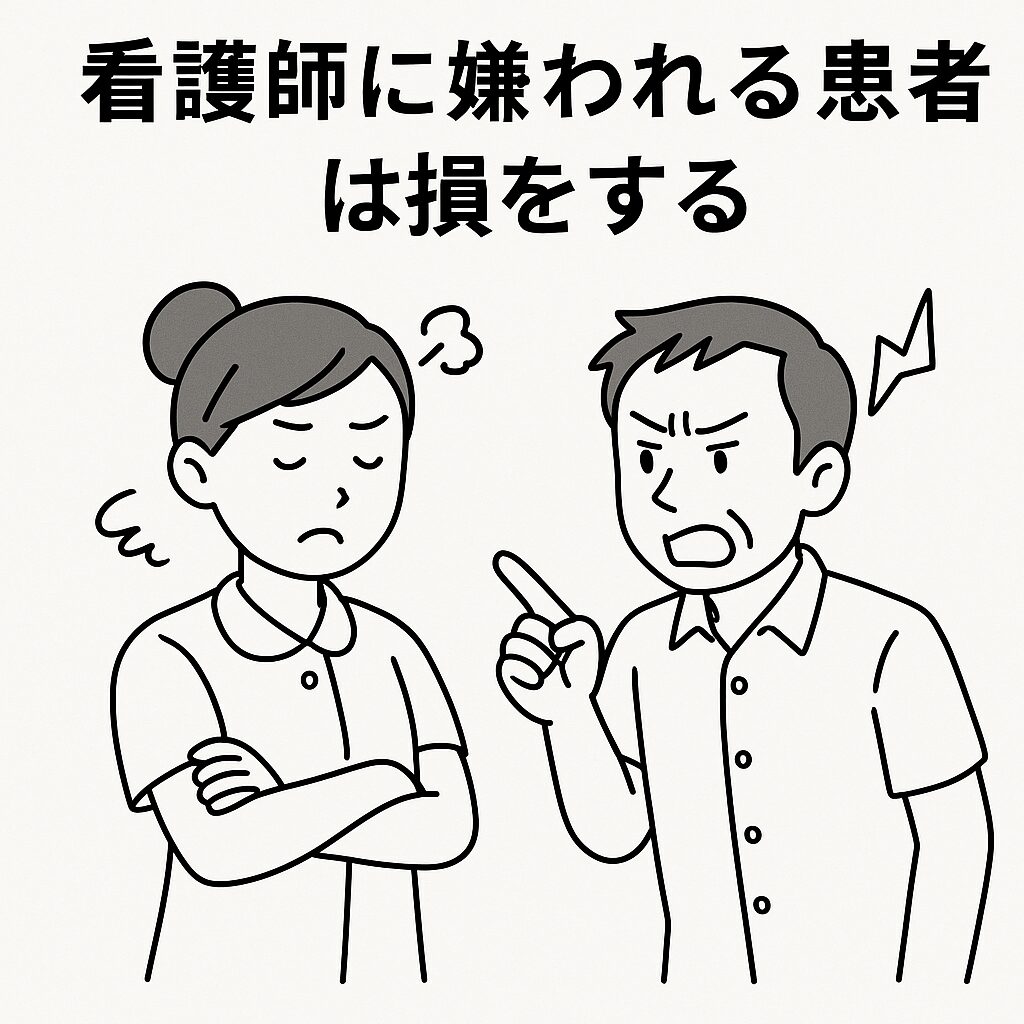 看護師に嫌われる患者は損をする。