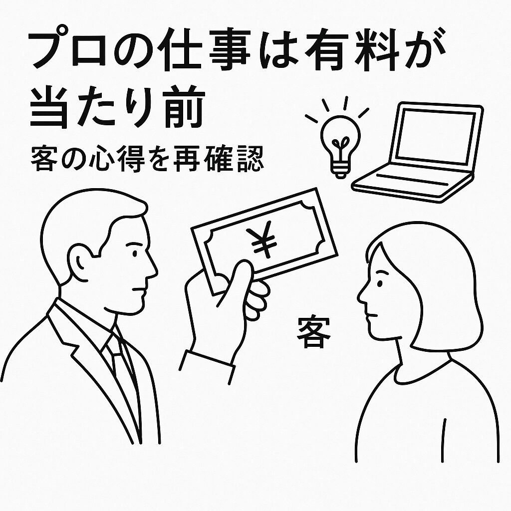 プロの仕事は有料が当たり前。