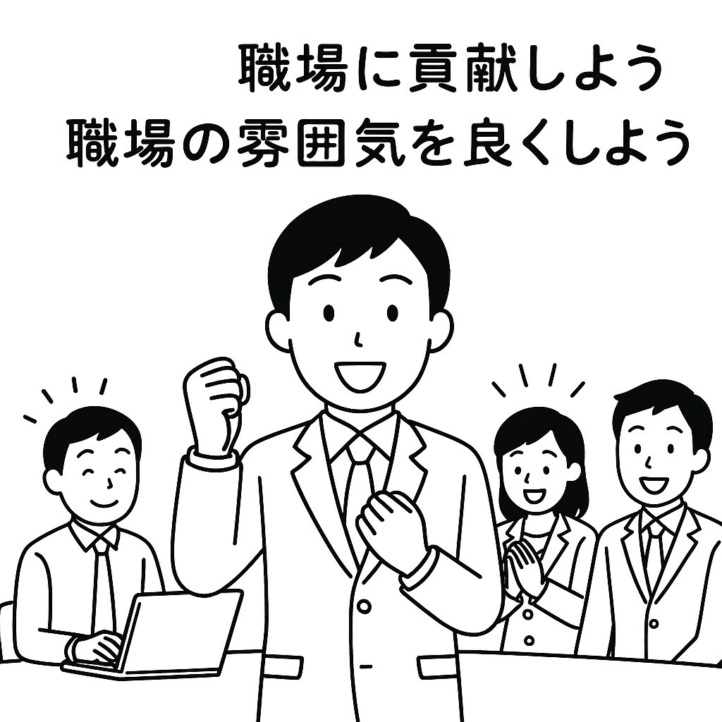職場に貢献して雰囲気を良くしよう。