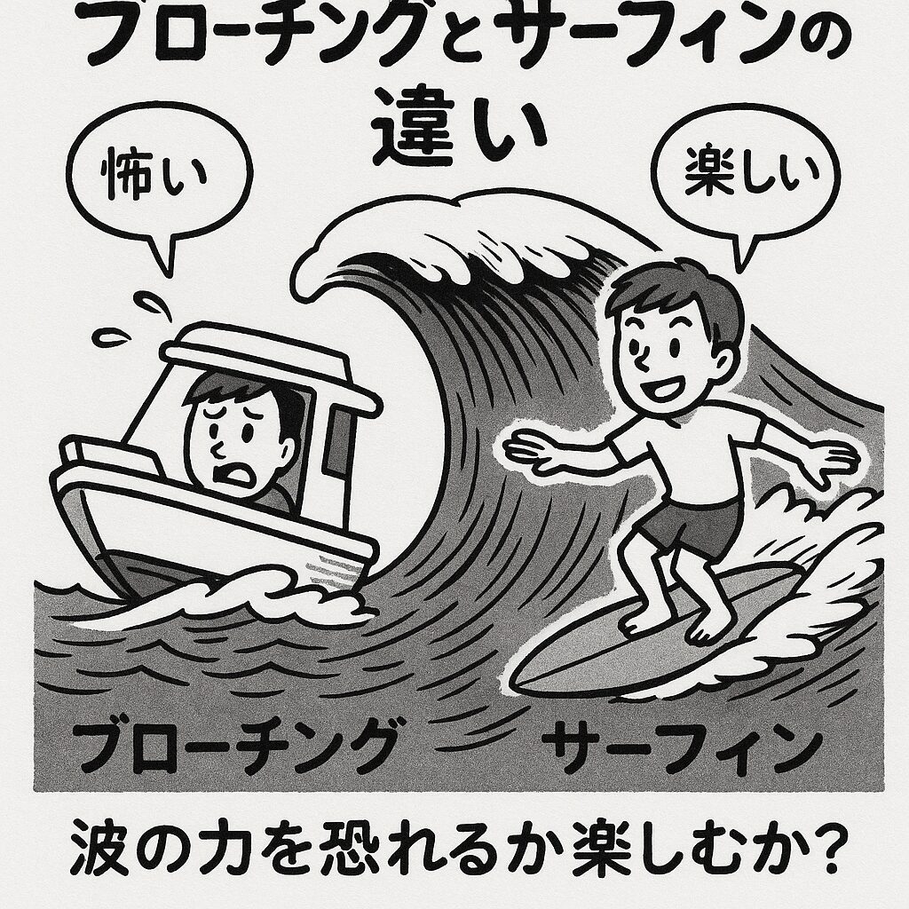 ブローチングとサーフィンの違い｜波の力を恐れるか楽しむか？