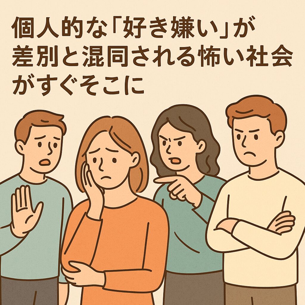 個人の好みが差別と混同される社会
