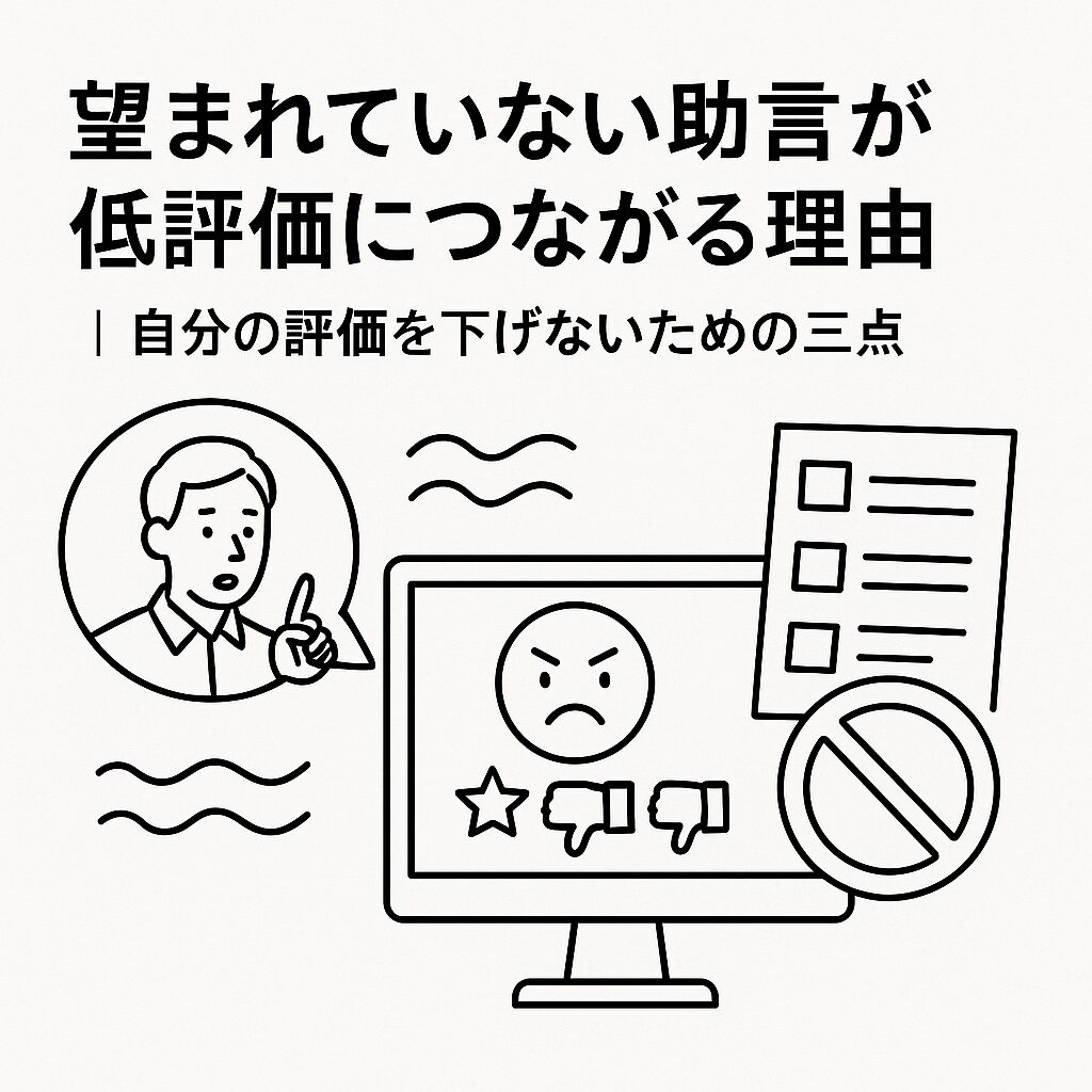 望まれていない助言が低評価につながる理由|自分の評価を下げないための三点