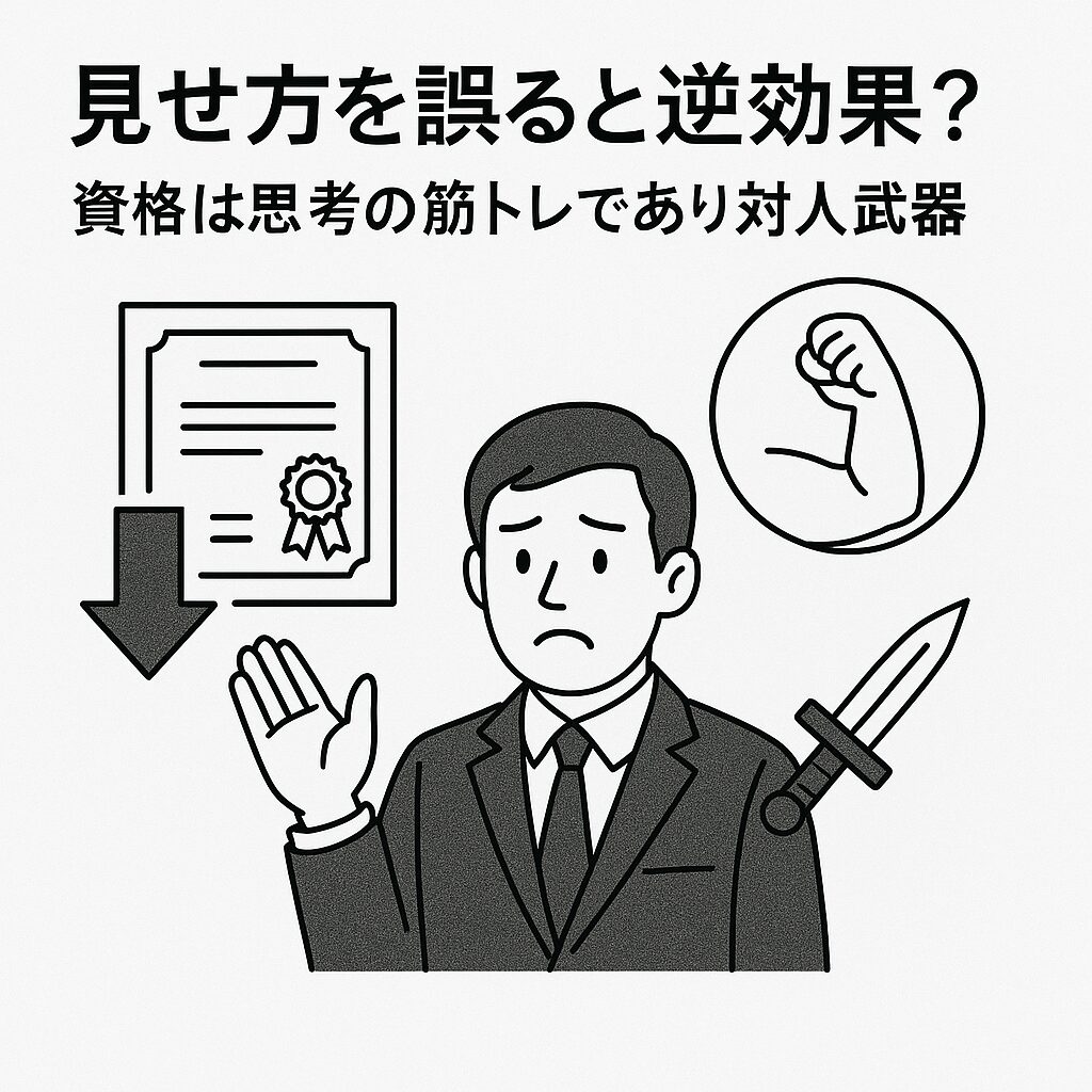 見せ方を誤ると逆効果?|資格は思考の筋トレであり対人武器